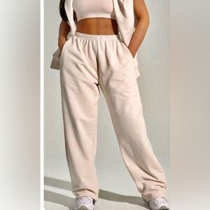 Naked Wardrobe Cream Jogger Pants